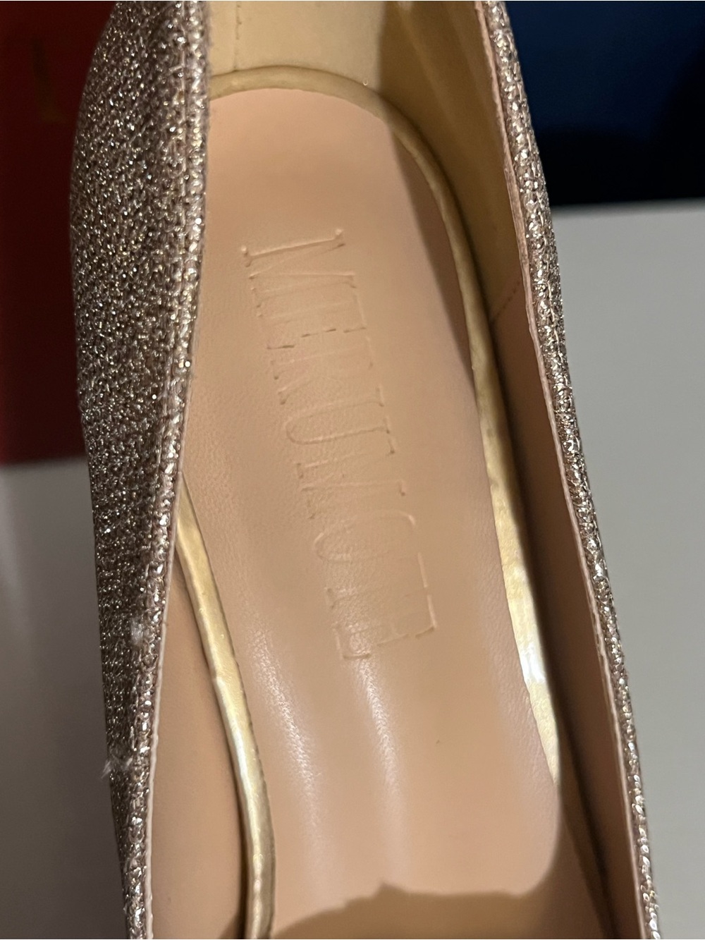 Merumote Glitter Platform Peep Toe Stiletto Heels Women’s Size 8.5 - Picture 6 of 8
